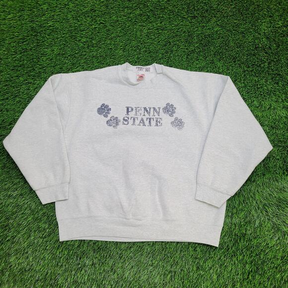 Vintage 90s Penn-State Sweatshirt Women Large 23x24 Gray USA - Picture 12 of 15